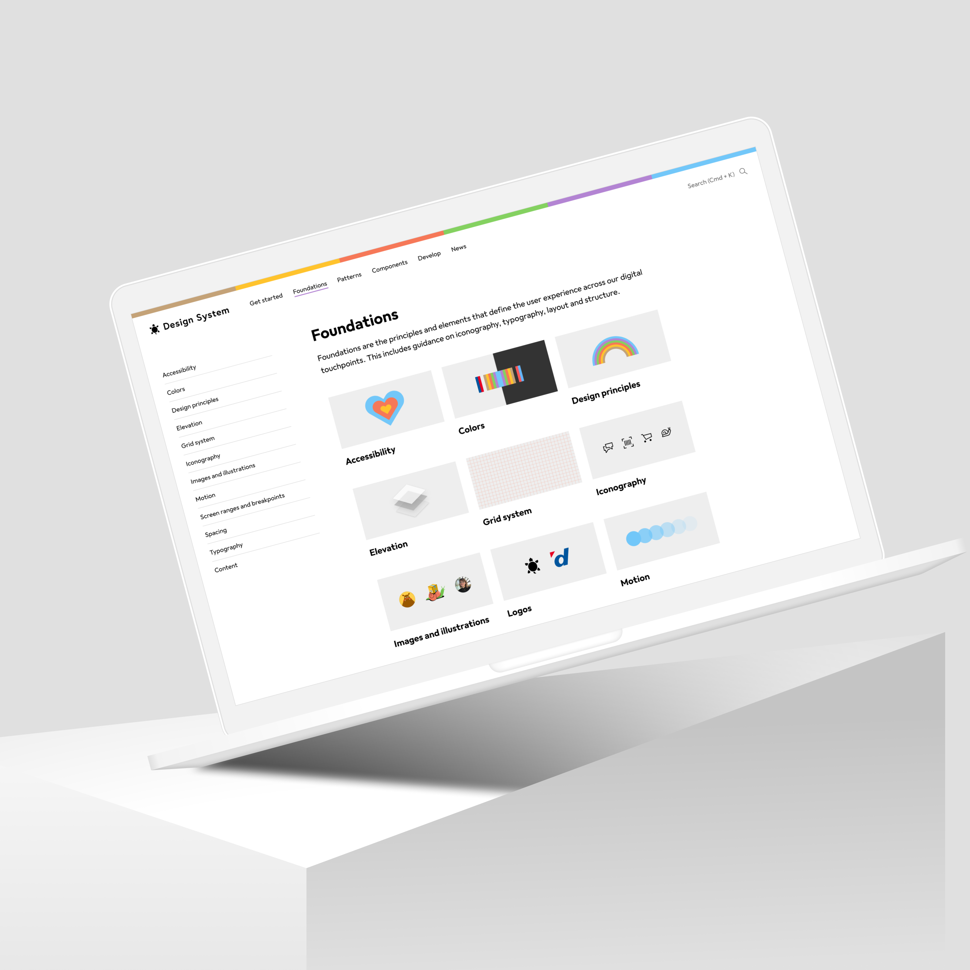 Laptop mockup of Digitec Galaxus Design System.